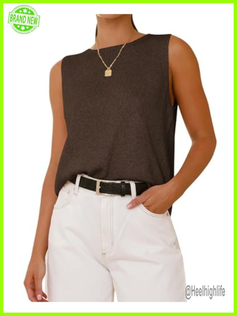 Women's Sleeveless Knit Sweater Vest Top Casual